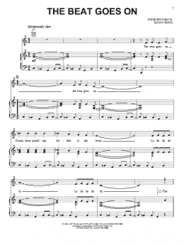 page one of The Beat Goes On (Piano, Vocal & Guitar Chords (Right-Hand Melody))