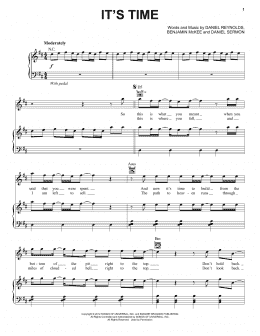 page one of It's Time (Piano, Vocal & Guitar Chords (Right-Hand Melody))