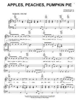 page one of Apples, Peaches, Pumpkin Pie (Piano, Vocal & Guitar Chords (Right-Hand Melody))