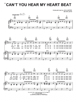 page one of Can't You Hear My Heart Beat (Piano, Vocal & Guitar Chords (Right-Hand Melody))