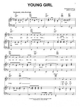page one of Young Girl (Piano, Vocal & Guitar Chords (Right-Hand Melody))