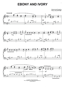 page one of Ebony And Ivory (Piano Solo)
