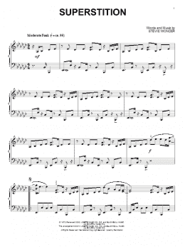page one of Superstition (Piano Solo)