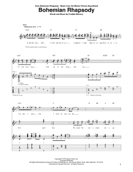 page one of Bohemian Rhapsody (Guitar Tab)