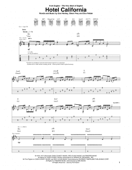 page one of Hotel California (Guitar Tab)