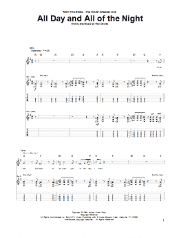 page one of All Day And All Of The Night (Guitar Tab)