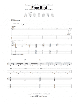 page one of Free Bird (Guitar Tab)