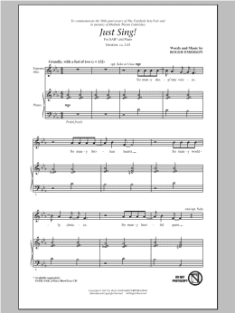 page one of Just Sing (SAB Choir)