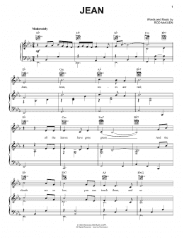 page one of Jean (Piano, Vocal & Guitar Chords (Right-Hand Melody))