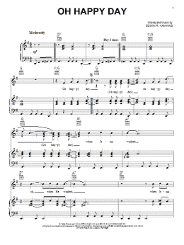 page one of Oh Happy Day (Piano, Vocal & Guitar Chords (Right-Hand Melody))