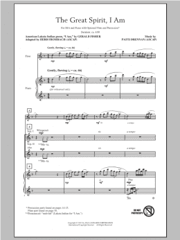 page one of The Great Spirit, I Am (SSA Choir)