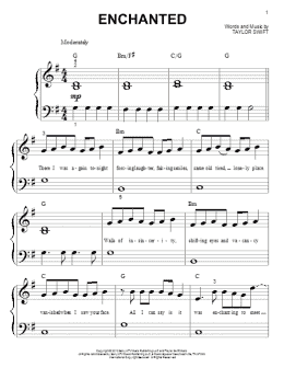 page one of Enchanted (Big Note Piano)