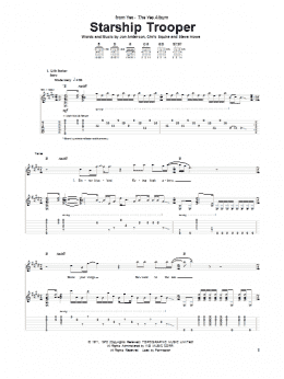 page one of Starship Trooper (Guitar Tab)