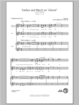page one of Fanfare And March On "Gloria" (SSA Choir)
