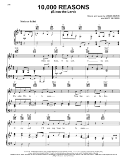 page one of 10,000 Reasons (Bless The Lord) (Piano, Vocal & Guitar Chords (Right-Hand Melody))