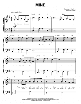 page one of Mine (Big Note Piano)
