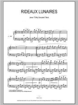 page one of Rideaux Lunaires (Piano Solo)
