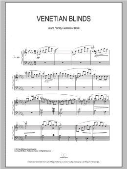 page one of Venetian Blinds (Piano Solo)