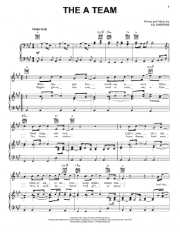 page one of The A Team (Piano, Vocal & Guitar Chords (Right-Hand Melody))