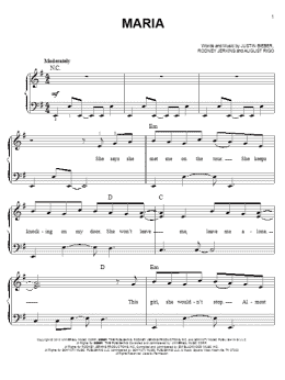 page one of Maria (Easy Piano)