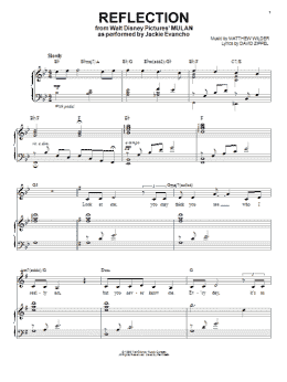 page one of Reflection (Pop Version) (from Mulan) (Piano & Vocal)