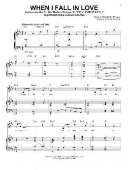 page one of When I Fall In Love (Piano & Vocal)