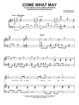 page one of Come What May (Piano & Vocal)