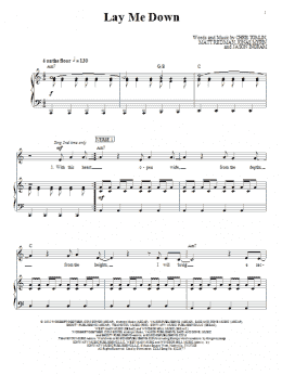 page one of Lay Me Down (Piano, Vocal & Guitar Chords (Right-Hand Melody))