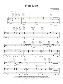 page one of Real Man (Piano, Vocal & Guitar Chords (Right-Hand Melody))