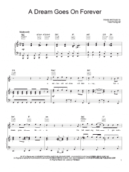 page one of A Dream Goes On Forever (Piano, Vocal & Guitar Chords (Right-Hand Melody))