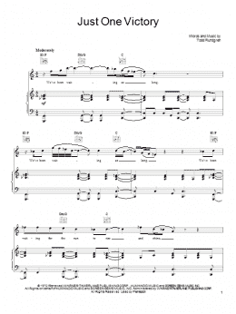 page one of Just One Victory (Piano, Vocal & Guitar Chords (Right-Hand Melody))
