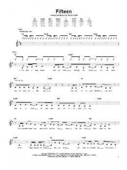 page one of Fifteen (Easy Guitar)