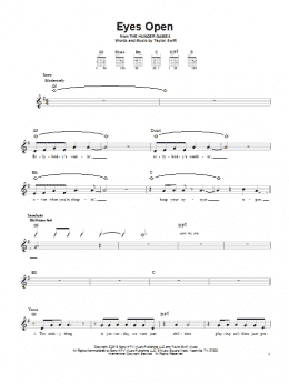 page one of Eyes Open (Easy Guitar)