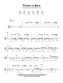 page one of Picture To Burn (Easy Guitar)