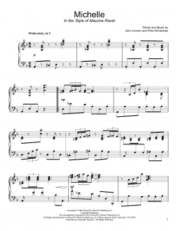 page one of Michelle (in the style of Maurice Ravel) (Piano Solo)