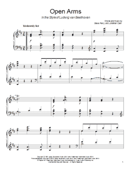 page one of Open Arms (in the style of Ludwig van Beethoven) (Piano Solo)