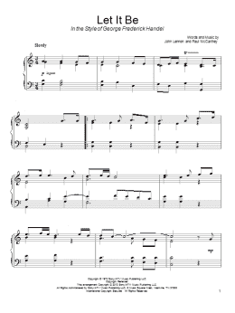 page one of Let It Be (in the style of George Friderick Handel) (Piano Solo)
