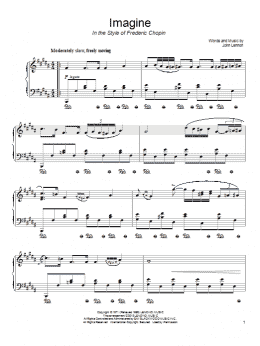 page one of Imagine (in the style of Frederic Chopin) (Piano Solo)