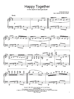 page one of Happy Together (in the style of George Bizet) (Piano Solo)