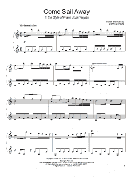 page one of Come Sail Away (from Franz Josef Haydn) (Piano Solo)