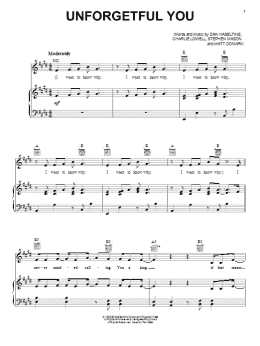 page one of Unforgetful You (Piano, Vocal & Guitar Chords (Right-Hand Melody))