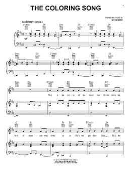 page one of The Coloring Song (Piano, Vocal & Guitar Chords (Right-Hand Melody))