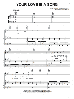 page one of Your Love Is A Song (Piano, Vocal & Guitar Chords (Right-Hand Melody))