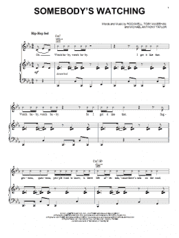 page one of Somebody's Watching (Piano, Vocal & Guitar Chords (Right-Hand Melody))