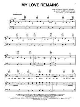 page one of My Love Remains (Piano, Vocal & Guitar Chords (Right-Hand Melody))