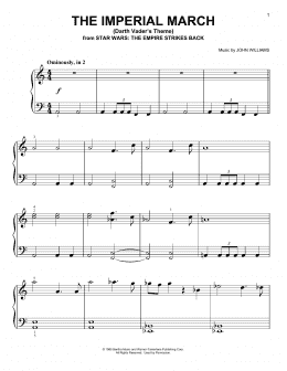 page one of The Imperial March (Darth Vader's Theme) (Very Easy Piano)