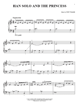 page one of Han Solo And The Princess (from Star Wars: Episode V - The Empire Strikes Back) (Easy Piano)