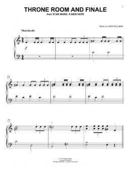 page one of Throne Room and End Title (from Star Wars: A New Hope) (Easy Piano)