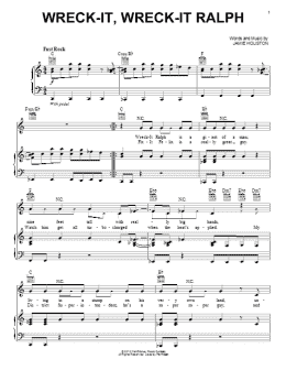 page one of Wreck-It, Wreck-It Ralph (Piano, Vocal & Guitar Chords (Right-Hand Melody))