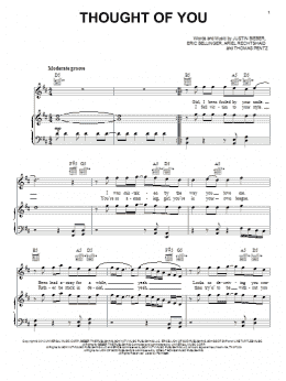 page one of Thought Of You (Piano, Vocal & Guitar Chords (Right-Hand Melody))
